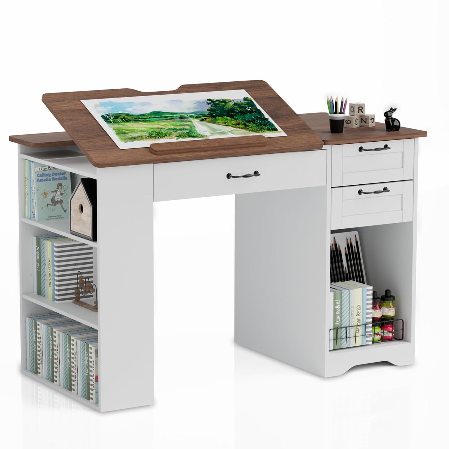 Art & Craft Paper Ideas - Drafting Table with Storage Cabinet &