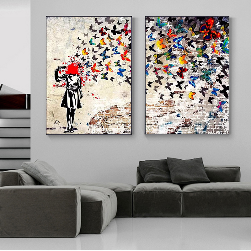 Art Craft Toys - Banksy Butterfly Girl Poster and Prints