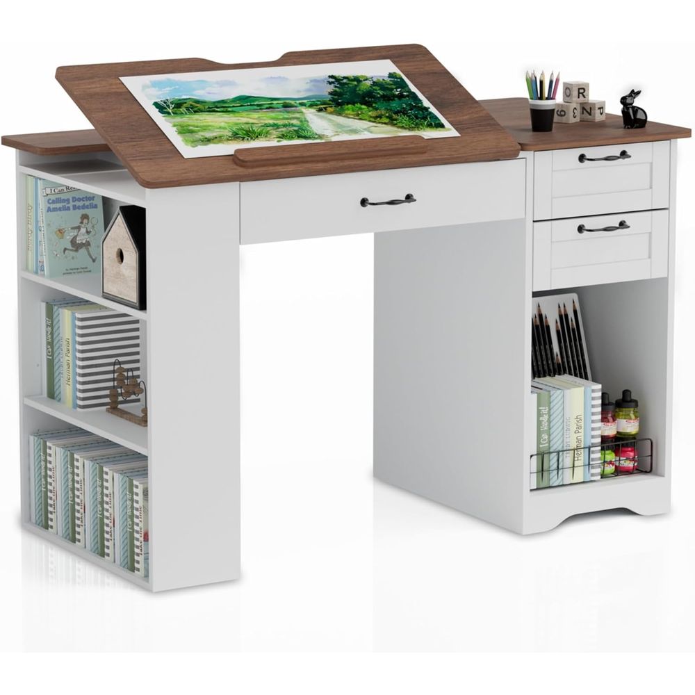 Art & Craft Paper Ideas - Drating Table with Storage Cabinet &