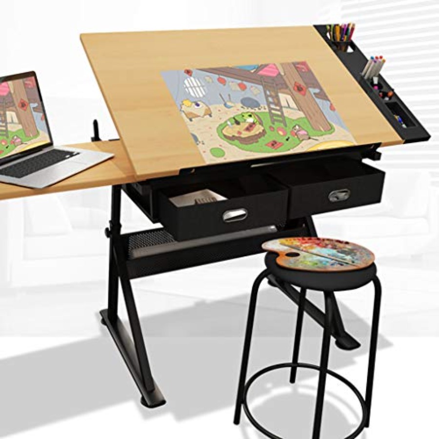 Art & Craft Paper Ideas - Drafting Table with Storage Height Adjustable