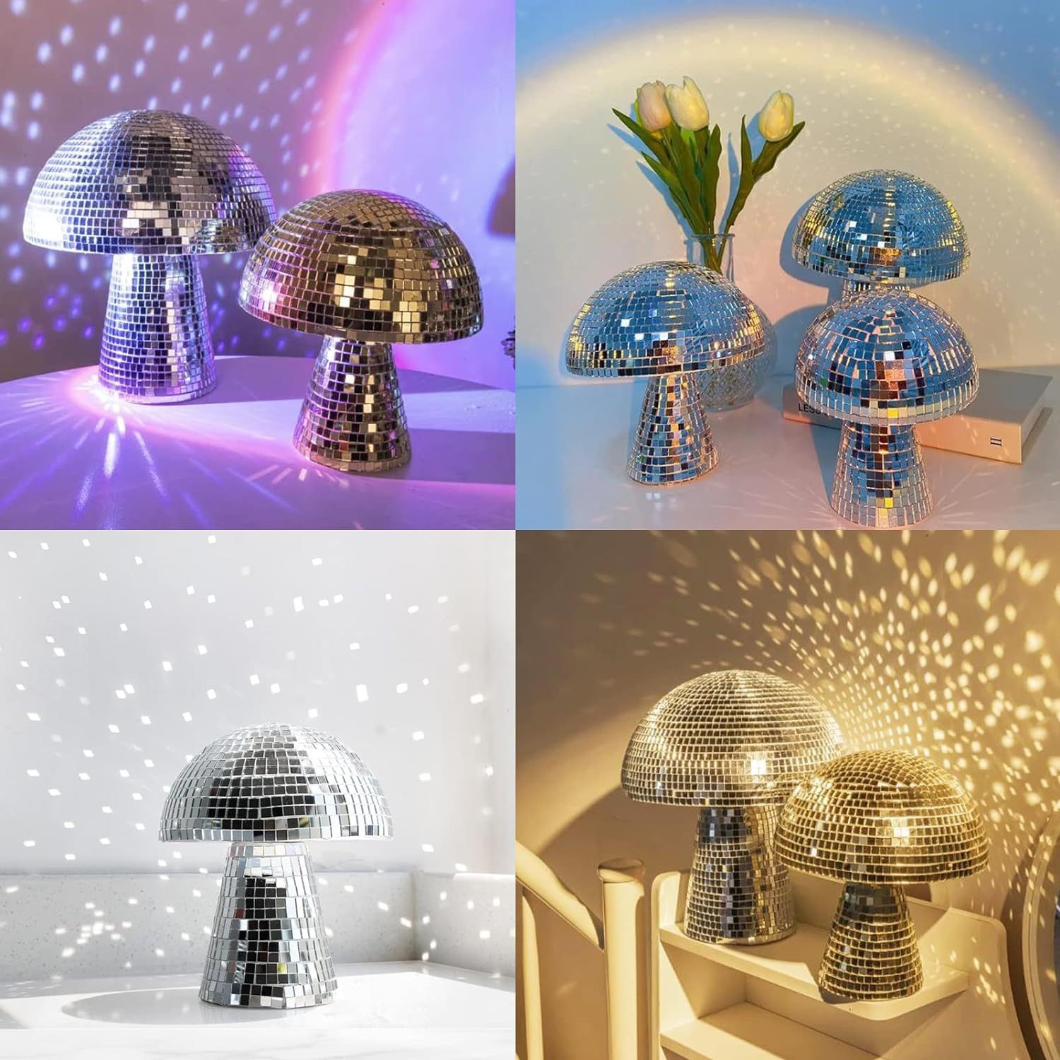 Art Craft Mirror - Mushroom Disco Ball Mirror Reflective Home