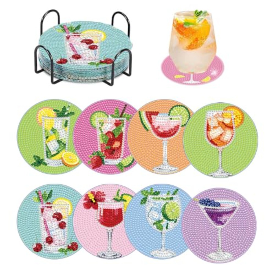 Art Craft Cup - 8 PCS Diamond Art Coasters Kits,