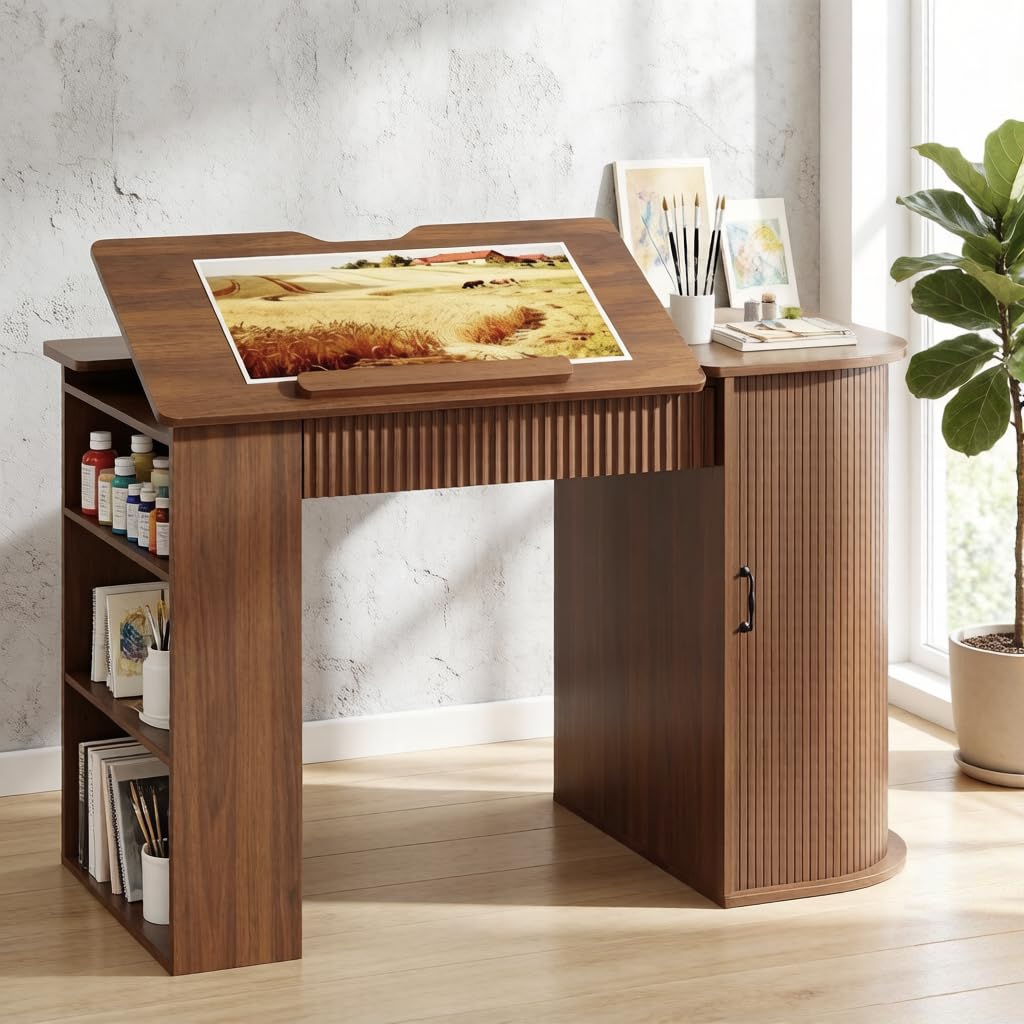 Art & Craft Paper Ideas - Drafting Table with Storage Cabinet &
