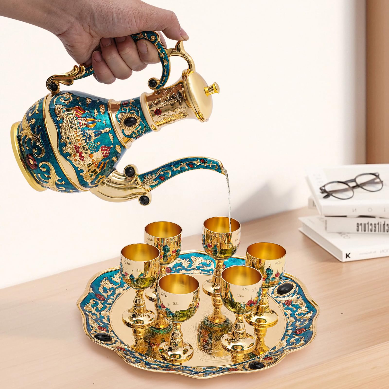 Vintage Turkish Coffee Pot Set - Art Craft Cup recension och pris