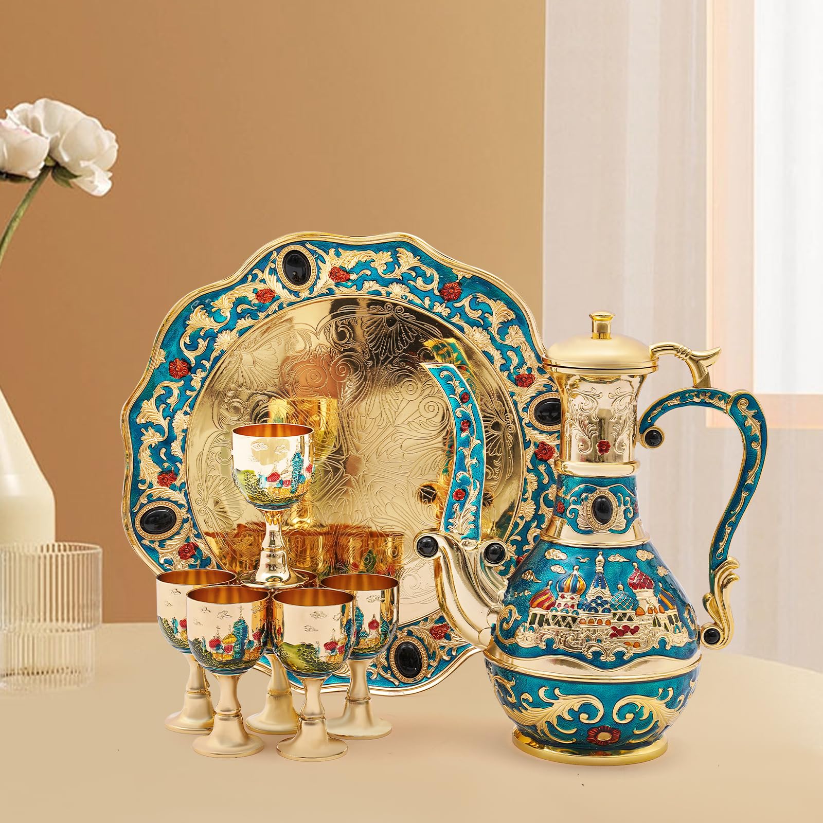 Vintage Turkish Coffee Pot Set - Art Craft Cup recension och pris