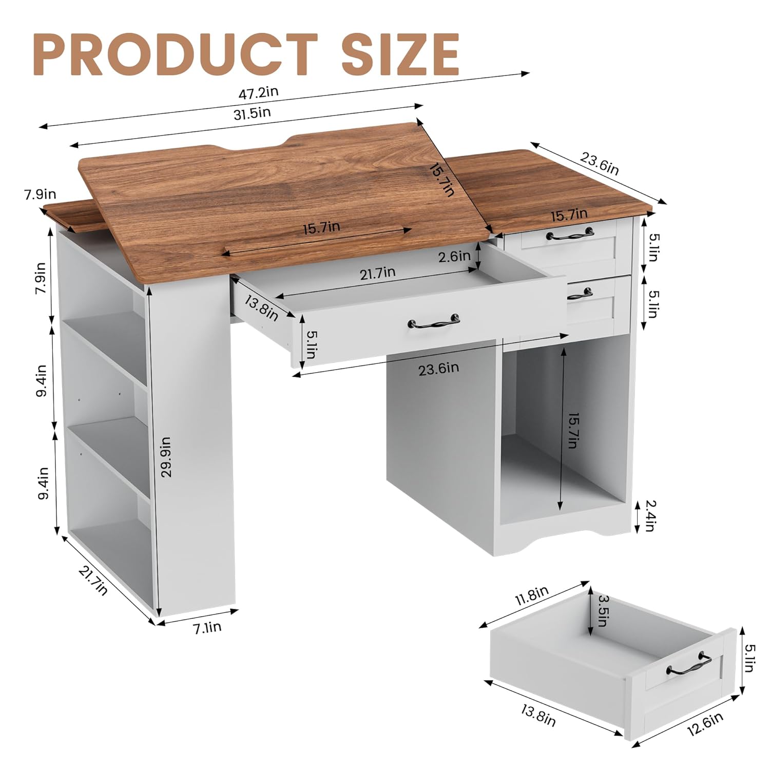 Drafting Table with Storage Ca - Art & Craft Paper Ideas recension och pris