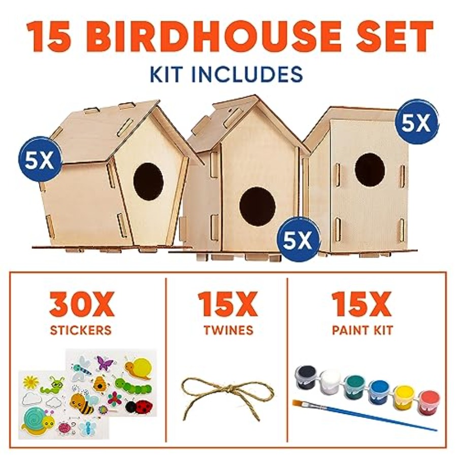 Kit - Unfinished Wood Bird Hou - Art & Craft Teacher recension och pris