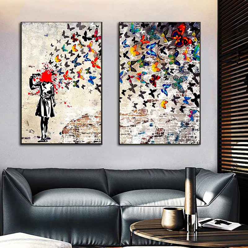 Banksy Butterfly Girl Poster a - Art Craft Toys recension och pris