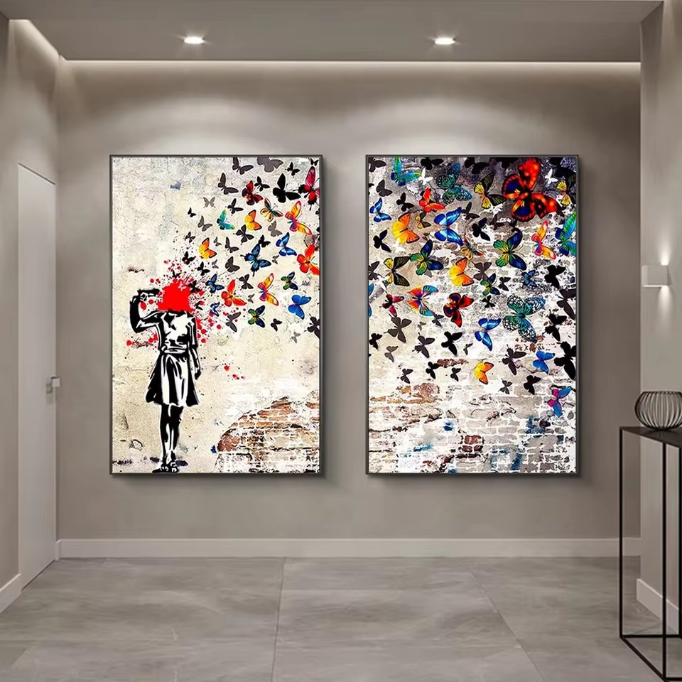 Banksy Butterfly Girl Poster a - Art Craft Toys recension och pris
