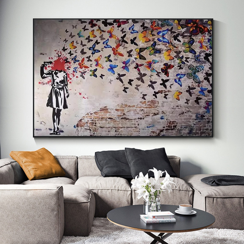 Banksy Butterfly Girl Poster a - Art Craft Toys recension och pris