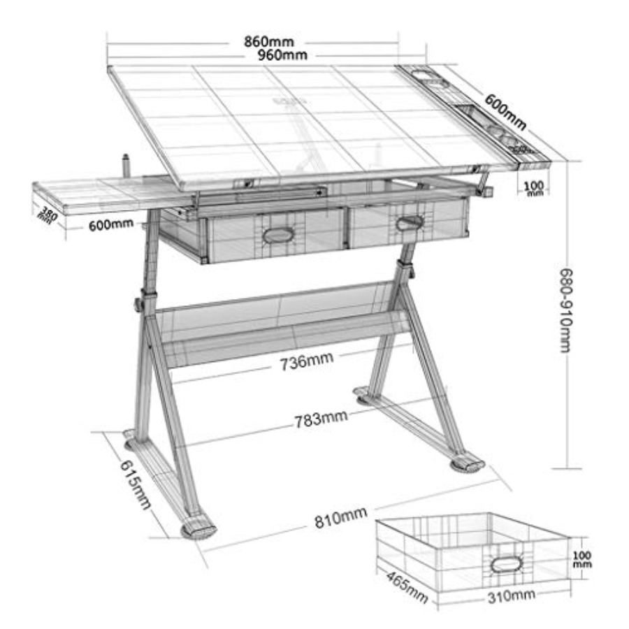 Drafting Table with Storage He - Art & Craft Paper Ideas recension och pris