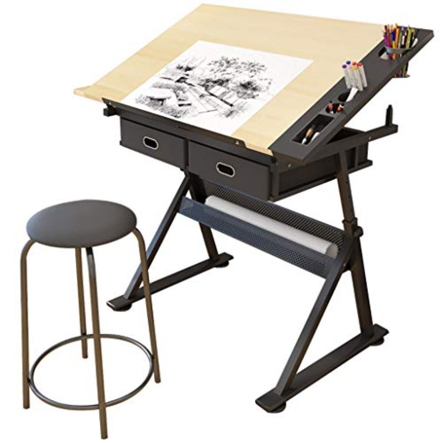 Drafting Table with Storage He - Art & Craft Paper Ideas recension och pris