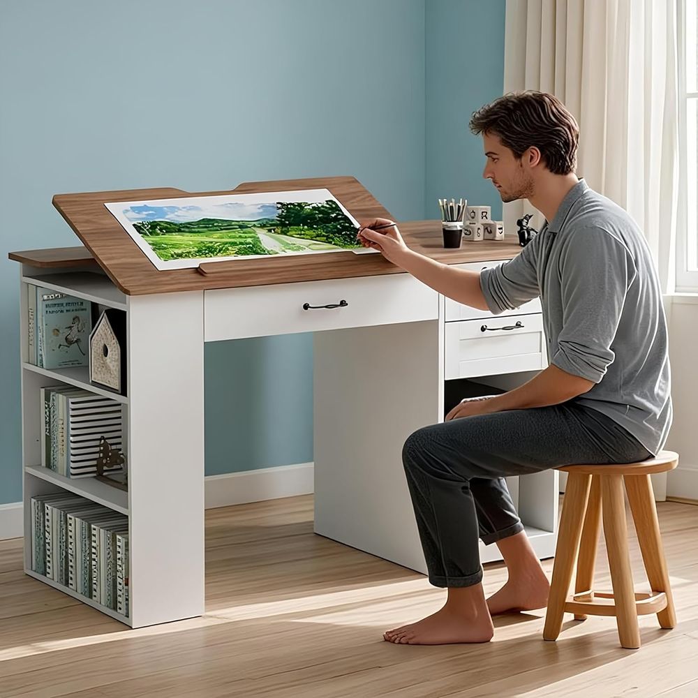 Adjustable Desk with Storage a - Art & Craft Paper Ideas recension och pris