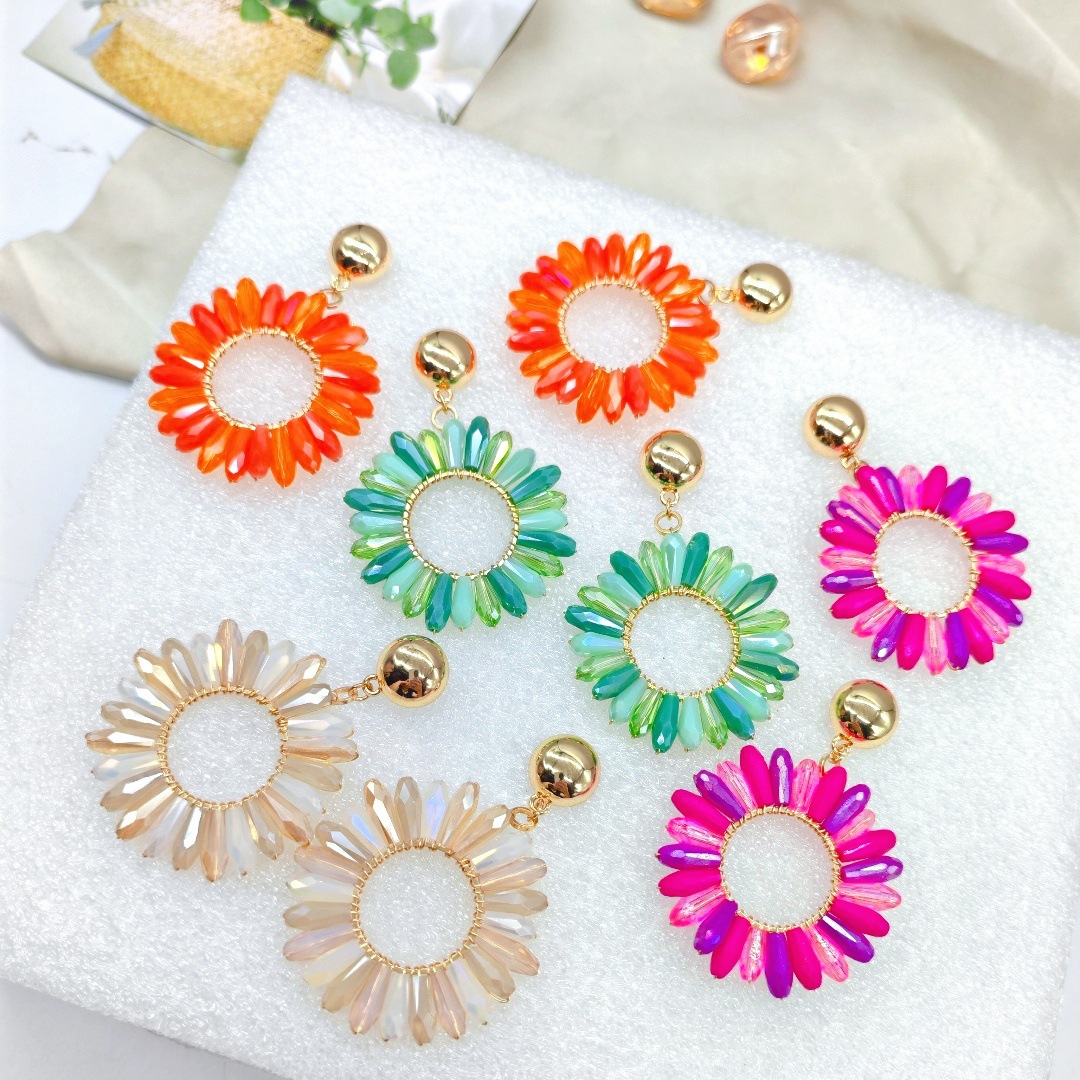 Rice bead earrings Circle Crys - Knitting Needle Circular recension och pris