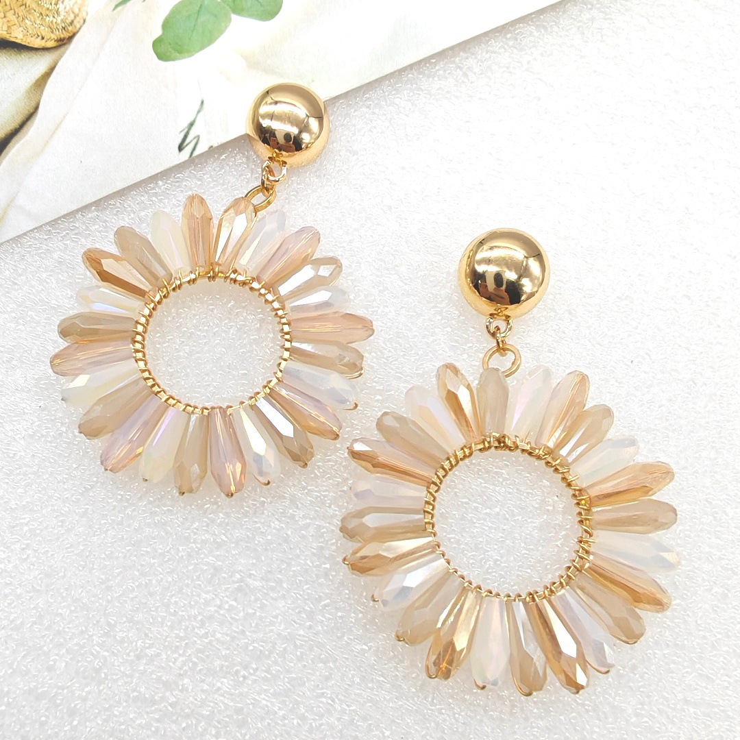 Rice bead earrings Circle Crys - Knitting Needle Circular recension och pris