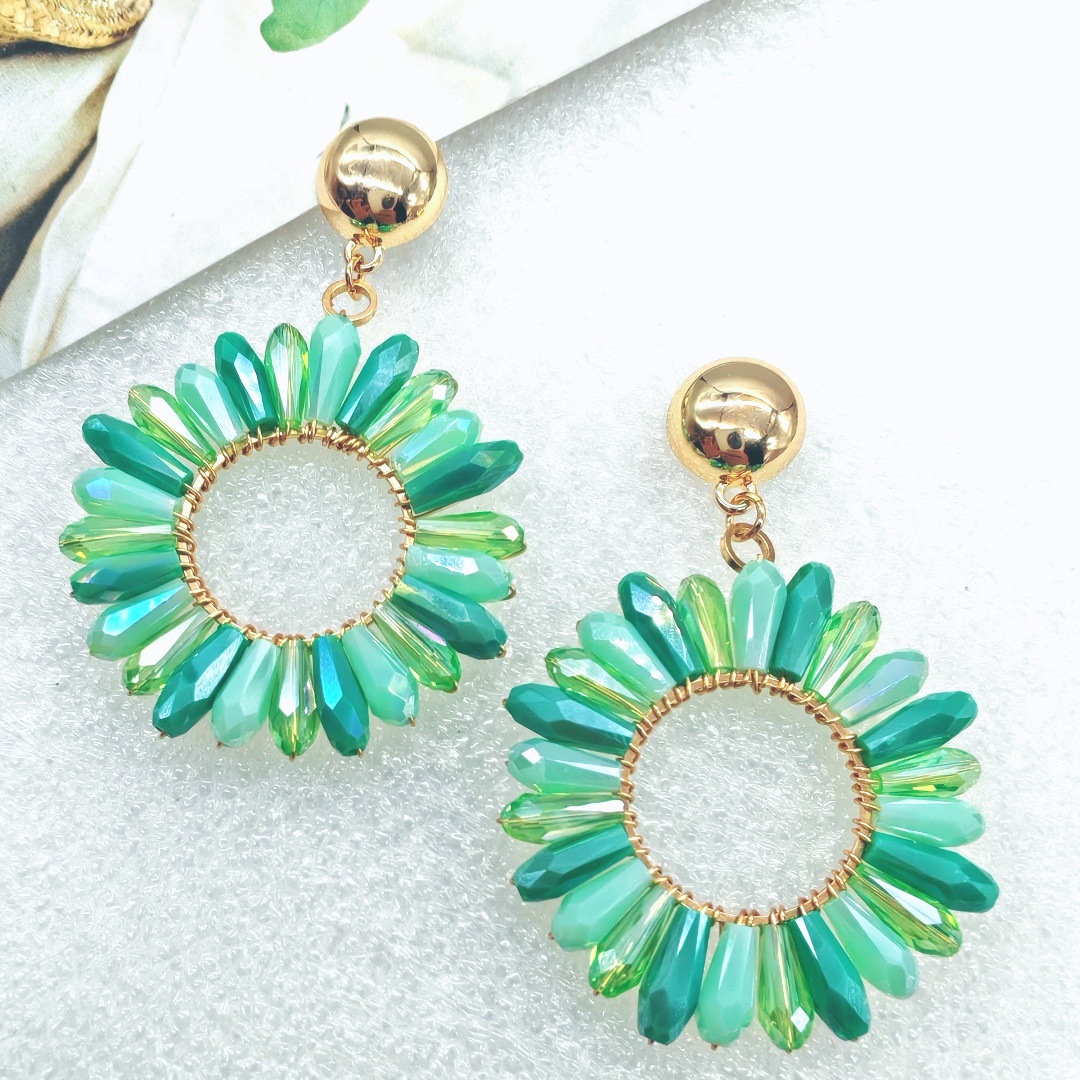 Rice bead earrings Circle Crys - Knitting Needle Circular recension och pris