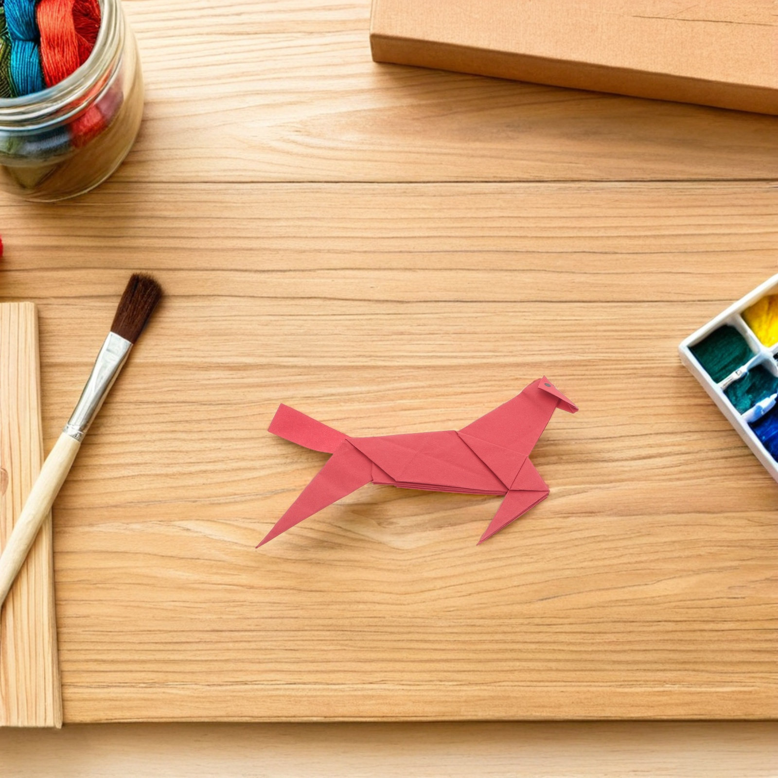 10Pcs Red Origami Horse Paper  - Art Craft Event recension och pris