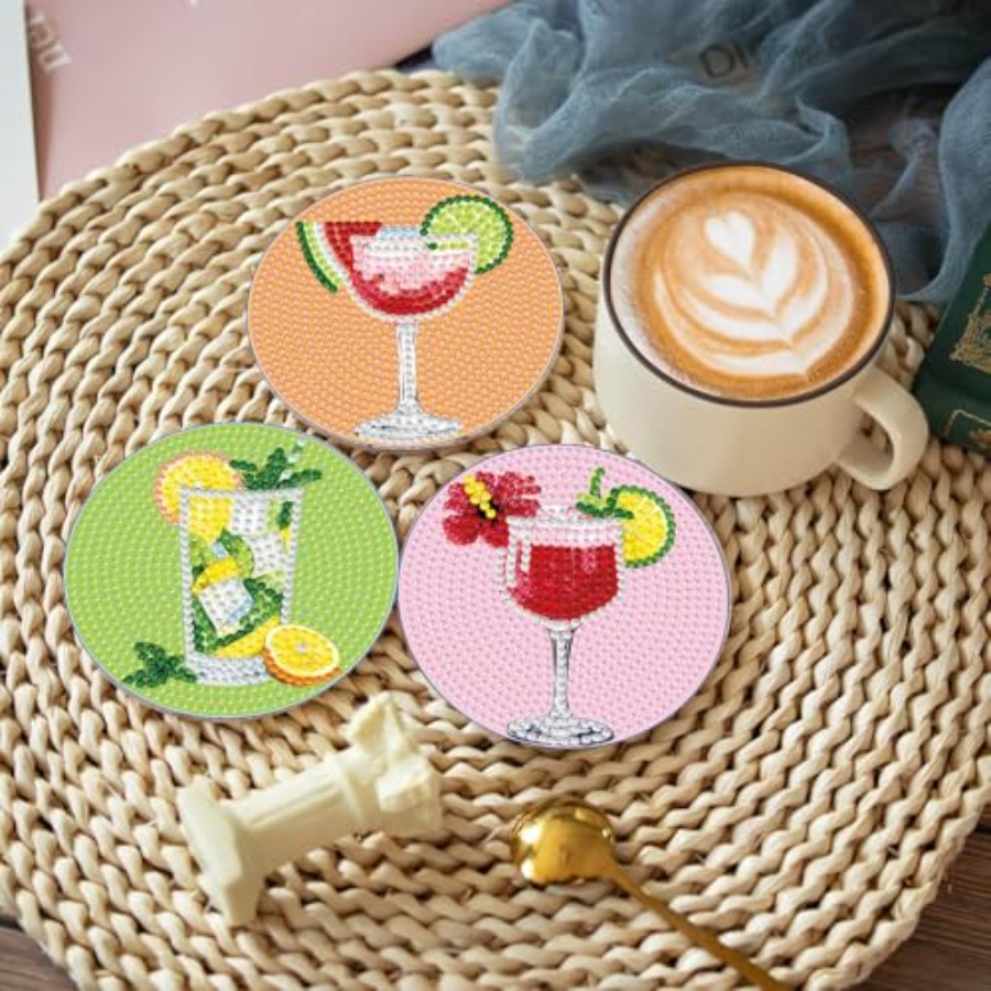 8 PCS Diamond Art Coasters Kit - Art Craft Cup recension och pris