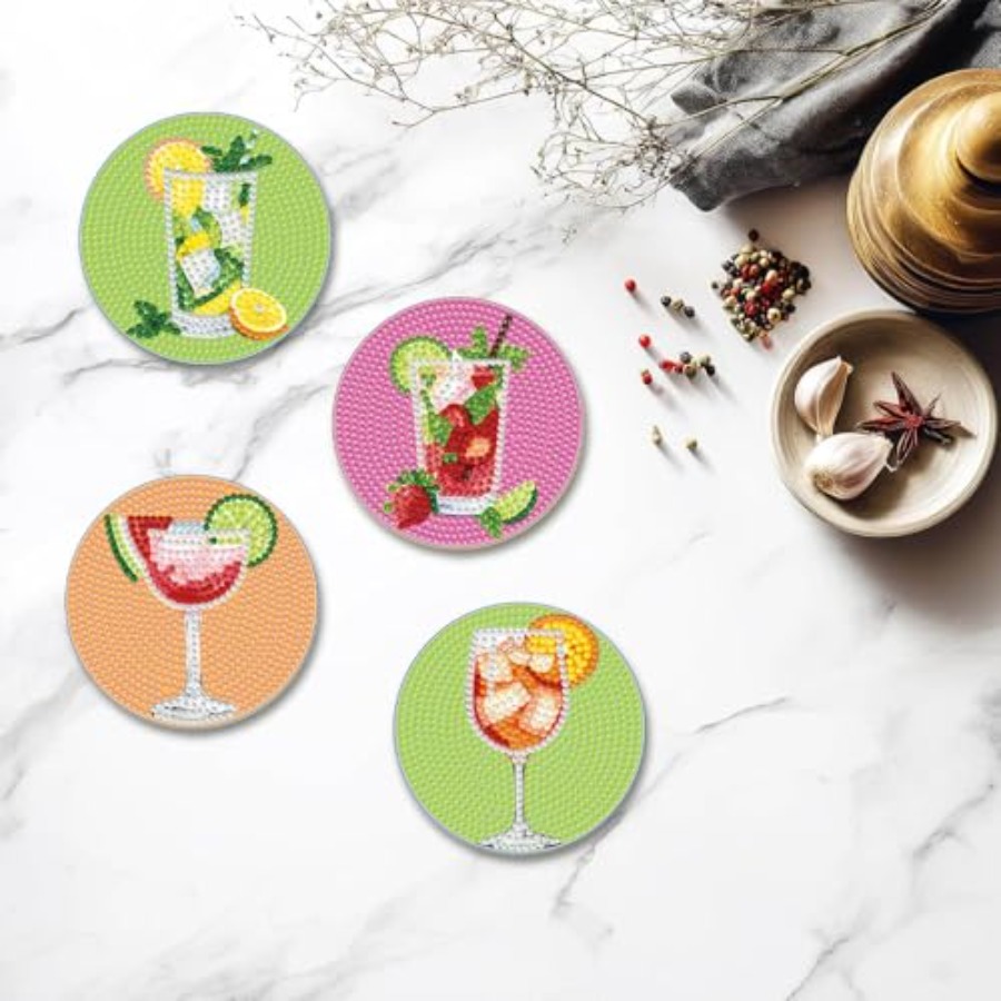 8 PCS Diamond Art Coasters Kit - Art Craft Cup recension och pris