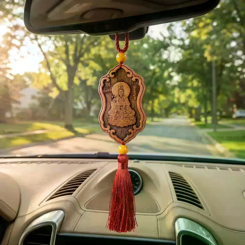 Wooden Carved Guanyin Ornament - Art Craft Mirror recension och pris