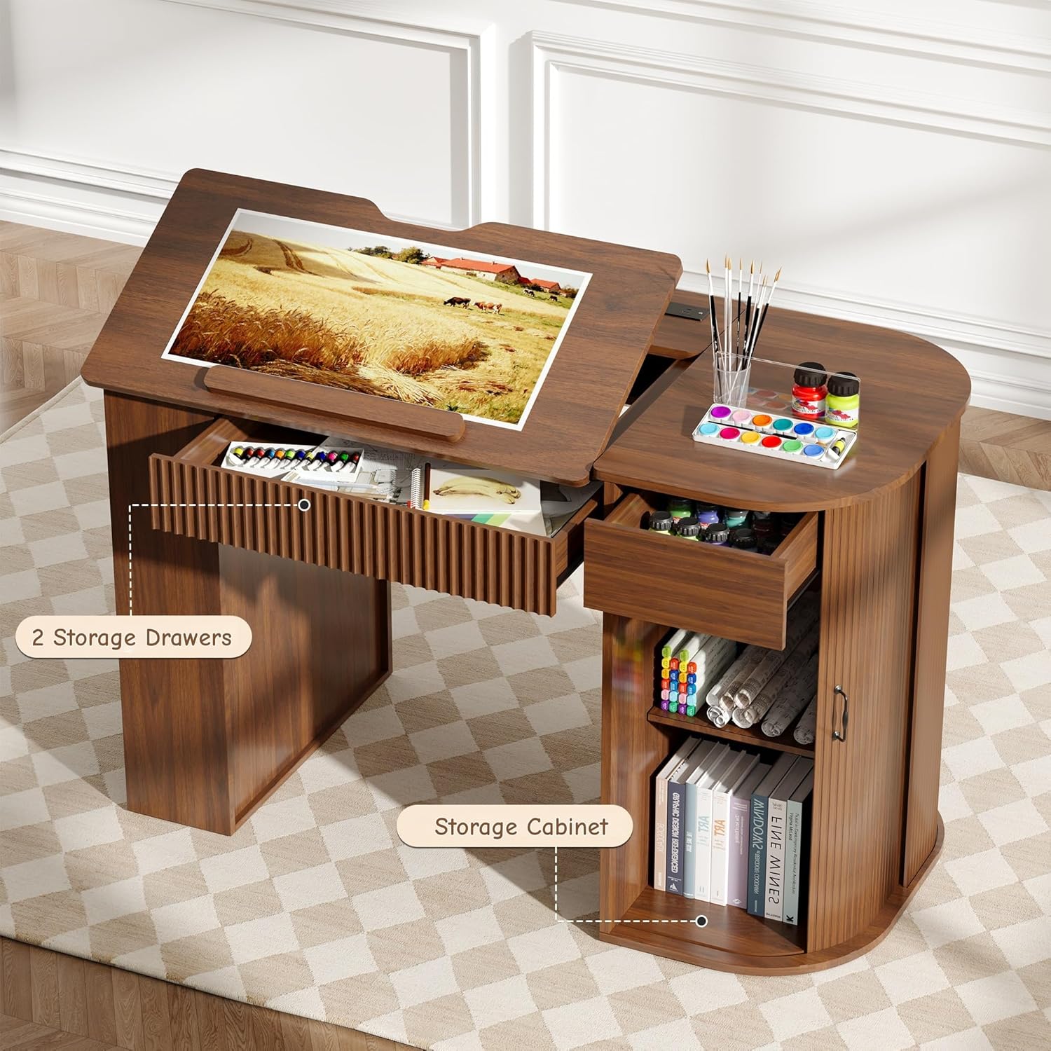 Drafting Table with Storage Ca - Art & Craft Paper Ideas recension och pris