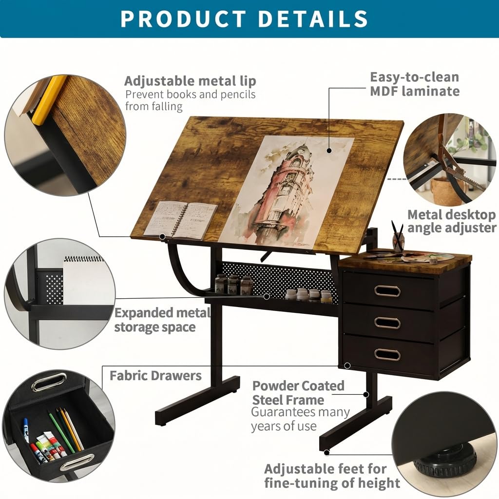 Adjustable Art Desk with Stora - Art & Craft Paper Ideas recension och pris