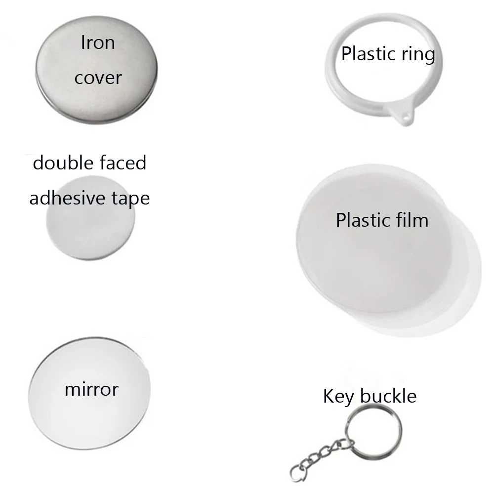 New 100PCS Key Ring Mirror Bla - Art Craft Mirror recension och pris