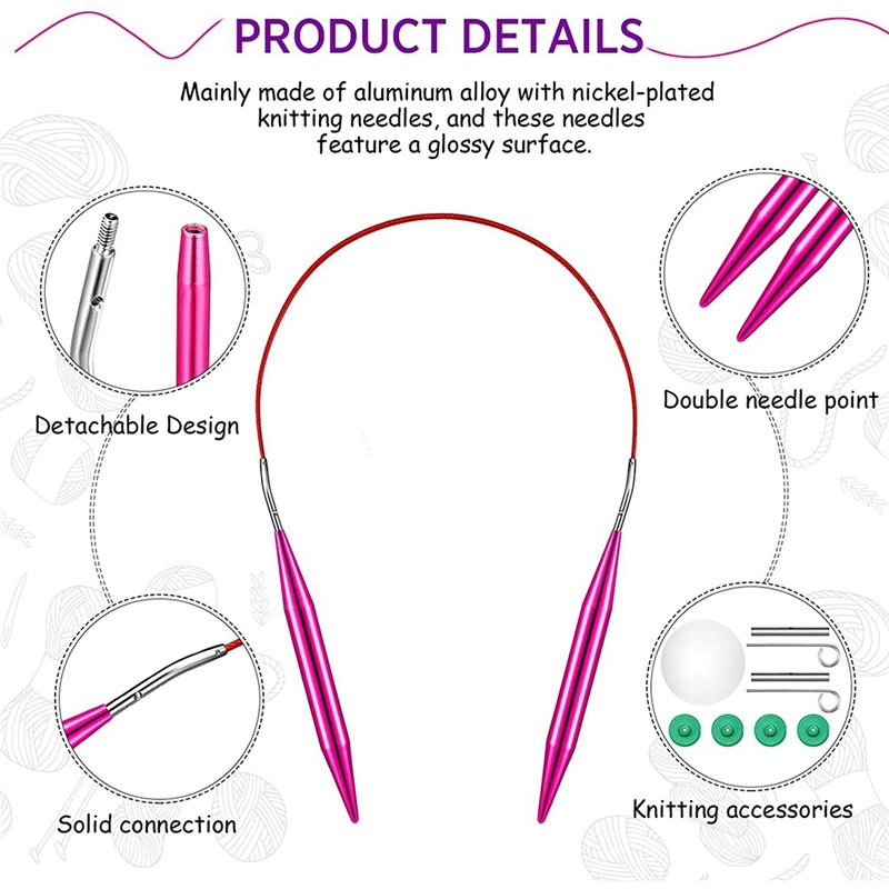 A60Z130 Pieces Aluminum Interc - Knitting Needle Circular recension och pris