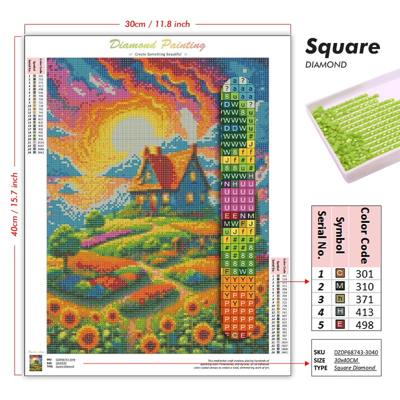 1PC frameless Easter Jesus Squ - Art Craft Easter recension och pris